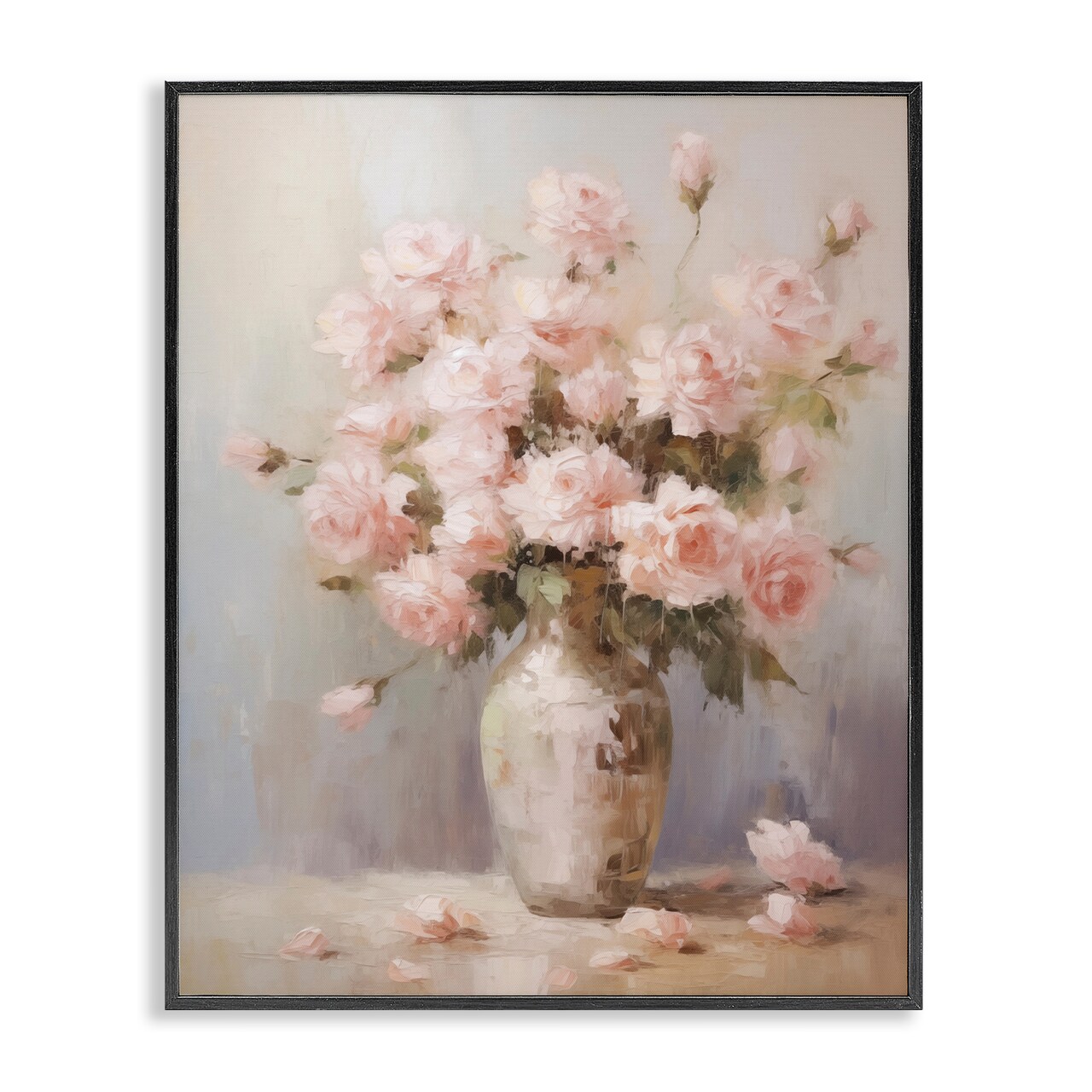 Stupell Industries Dainty Pink Rose Vase Framed Giclee Wall Art Design by Arlington Prints